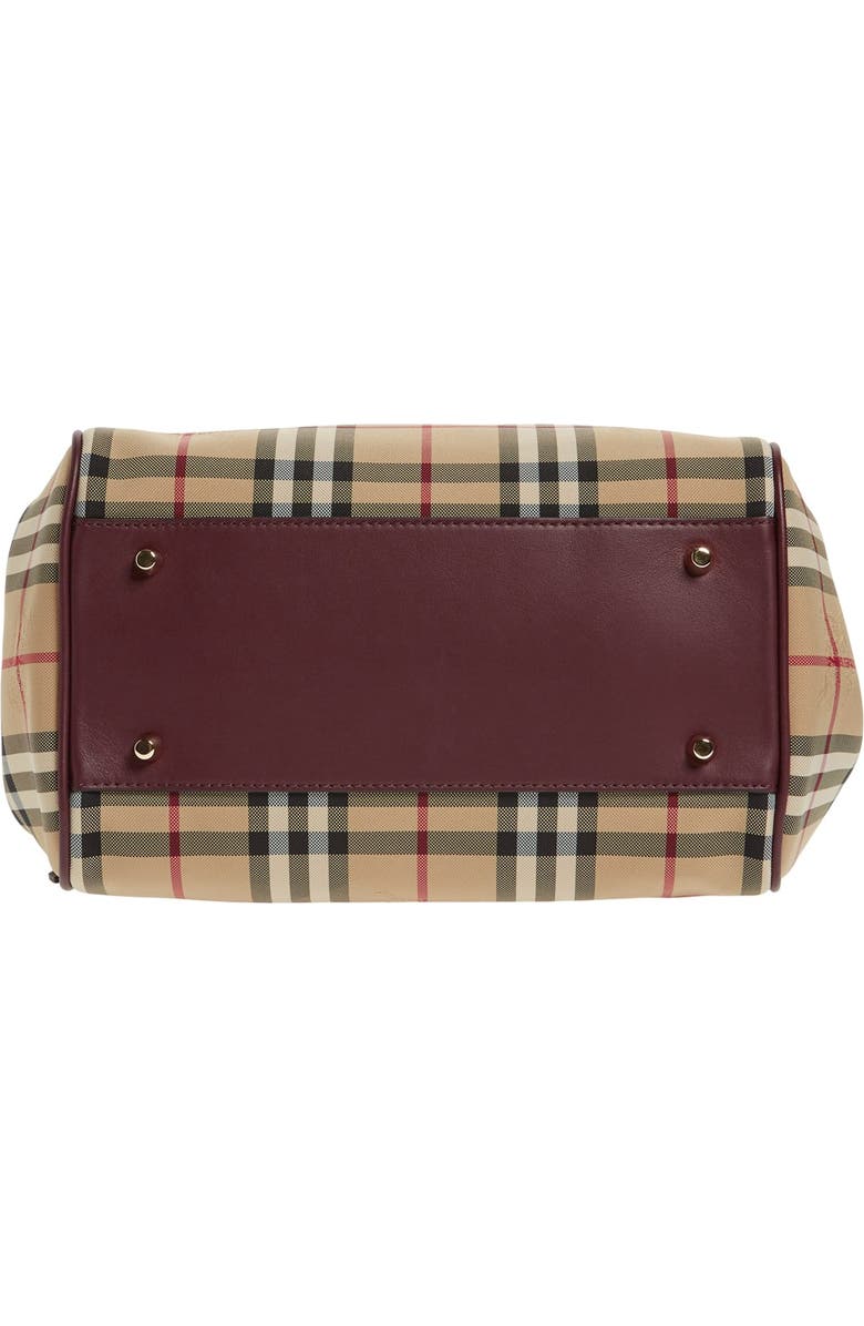 Burberry 'Small Canter' Horseferry Check & Leather Tote, Alternate, color,