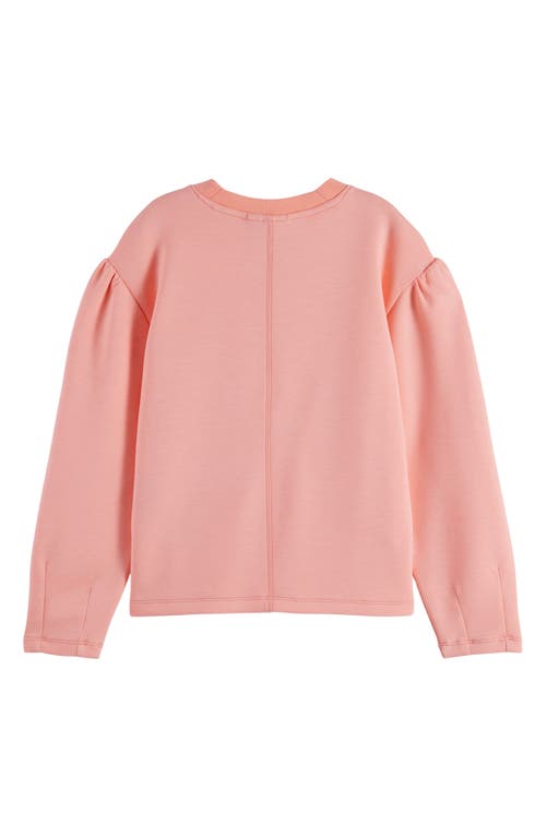 Scotch & Soda Kids' Regular Fit Cotton Crewneck Sweater In Pink