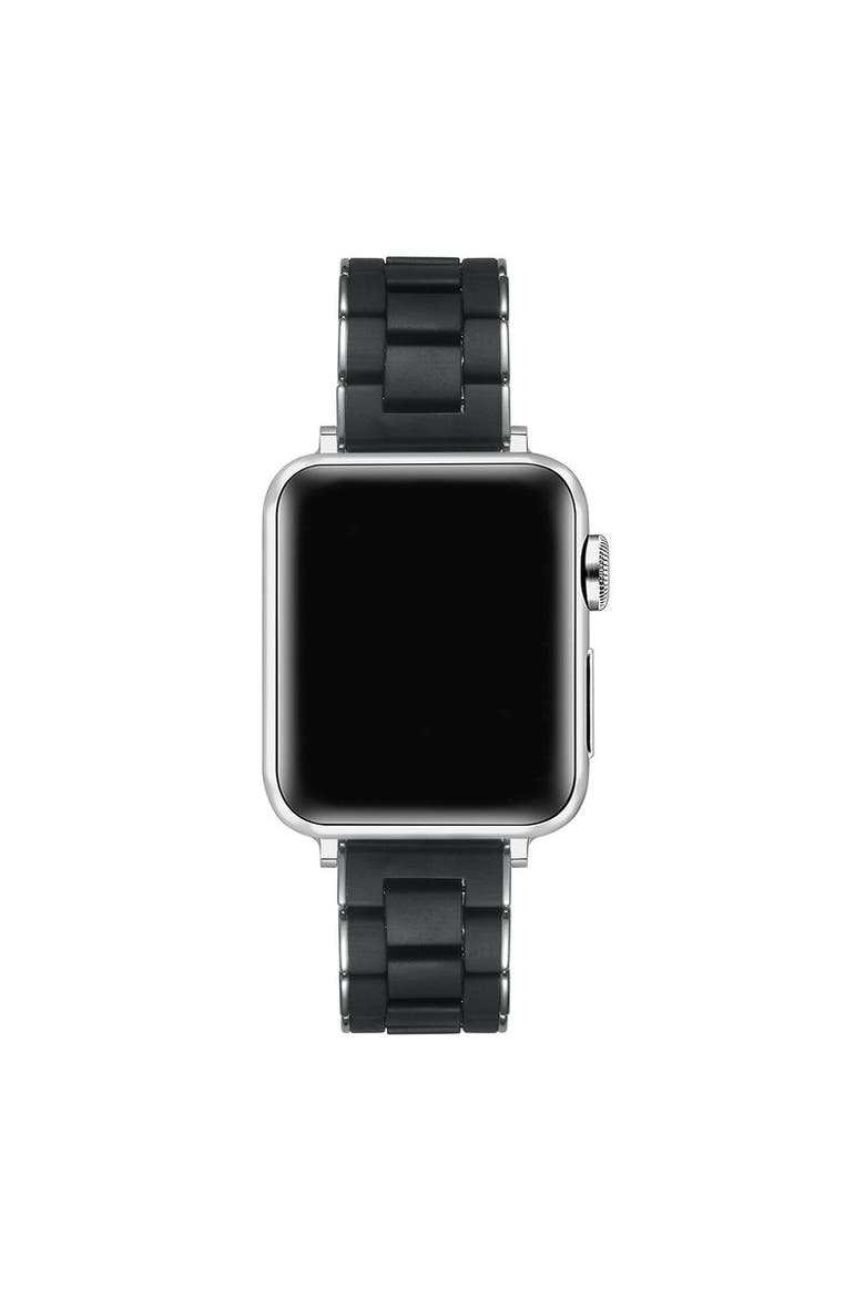 Orla Silicone and Steel Band for Apple Watch, Alternate, color, Black