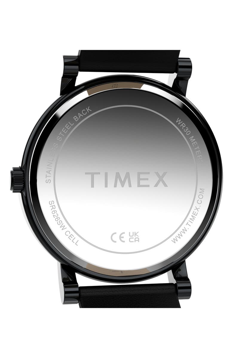 Timex<sup>®</sup> OG 42mm Leather Strap Watch, Alternate, color, Black