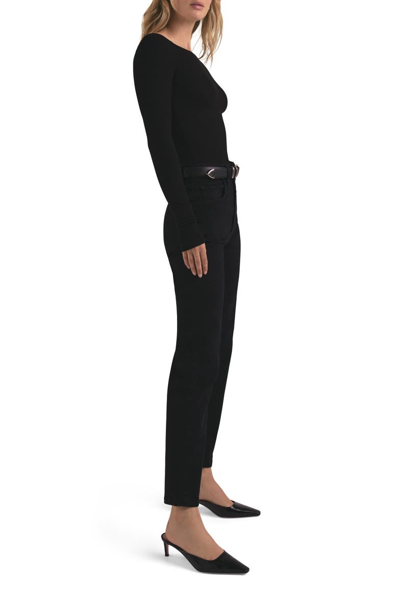 The Sydney Off the Shoulder Long Sleeve Top, Alternate, color, BLACK