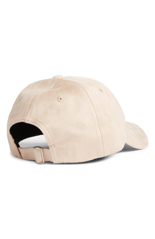 Krost Embroidered Logo Faux Suede Baseball Cap In Brown