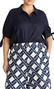 Universal Standard Luisa Linen Blend Button-Up Shirt