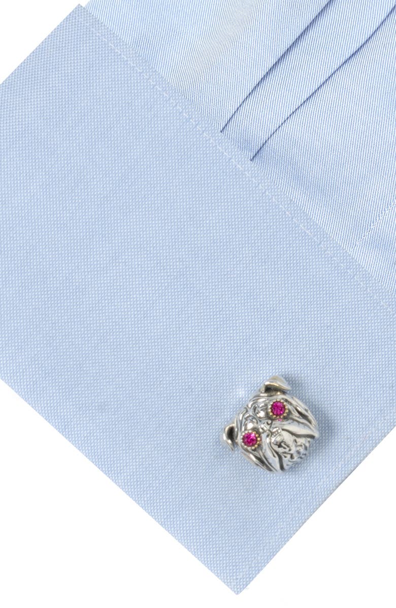 Cufflinks, Inc. Embellished English Bulldog Cuff Links, Alternate, color, Silver