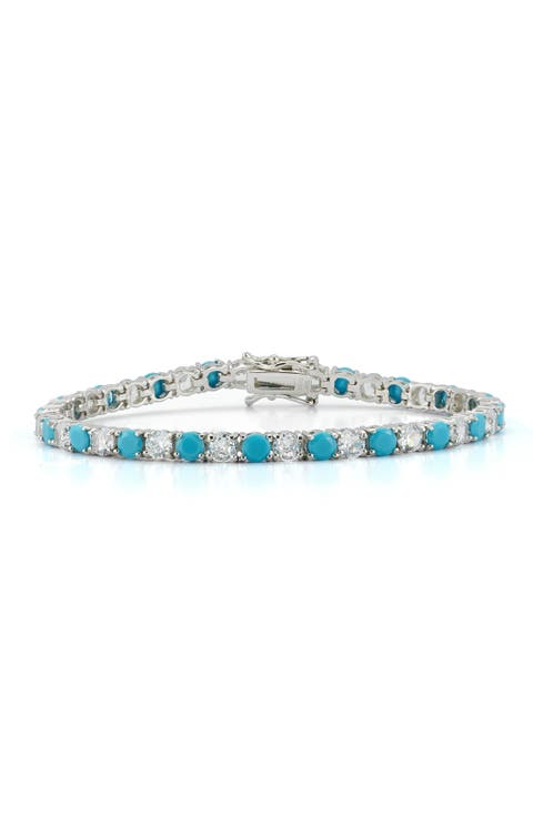 4mm Turquoise & Cubic Zirconia Tennis Bracelet