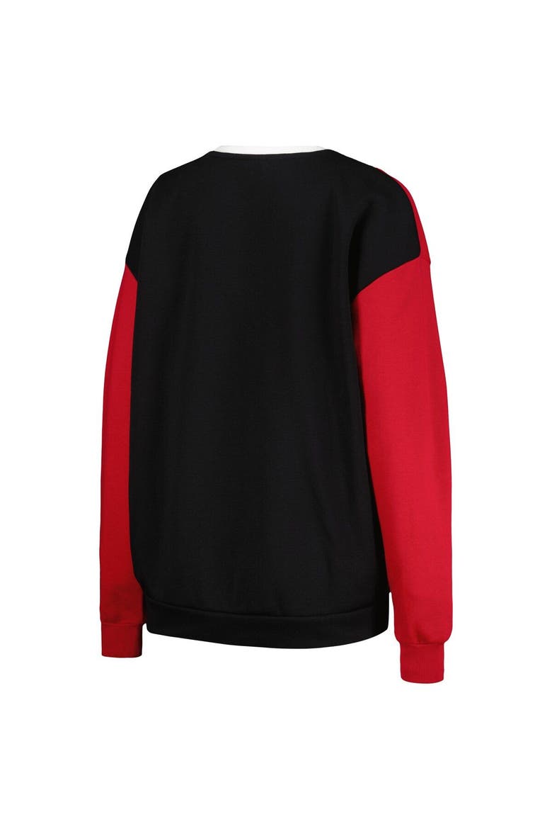 Women's Gameday Couture White/Black USC Trojans Vertical Color-Block Pullover Sweatshirt, Alternate, color, White