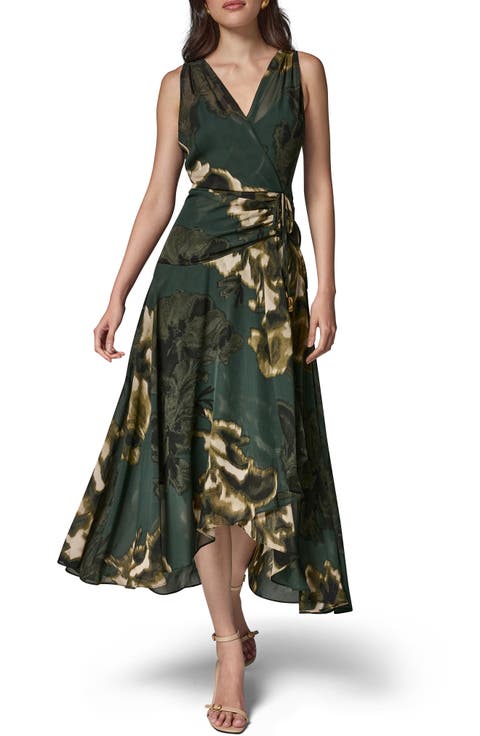 Sleeveless Faux Wrap Dress
