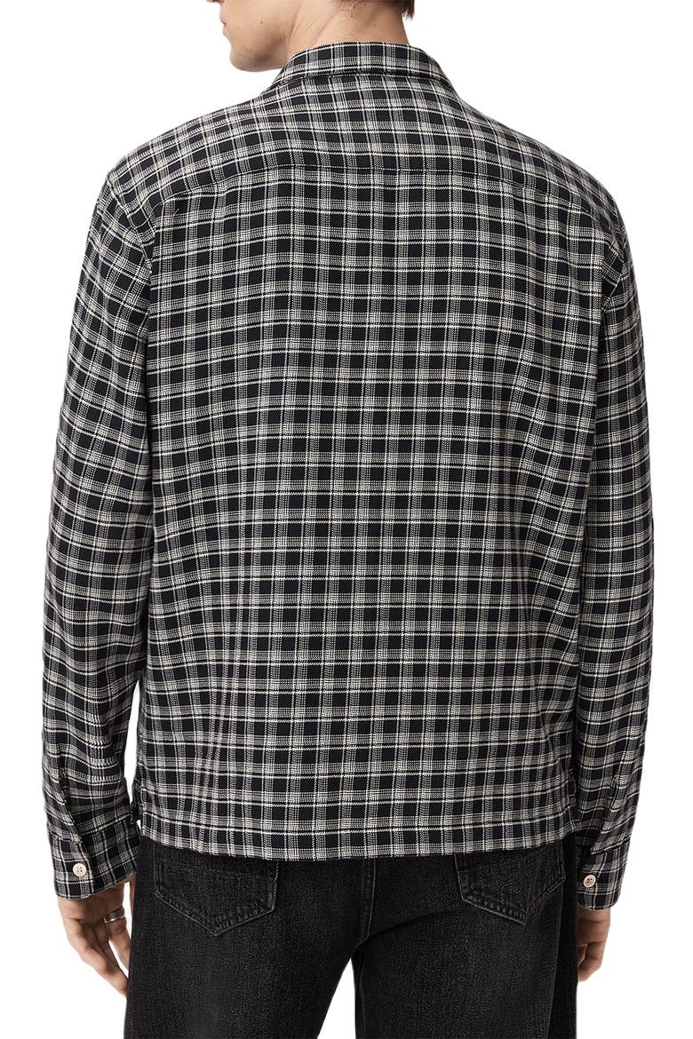 Horton Plaid Cotton Button-Up Shirt, Alternate, color, SALEM BLACK