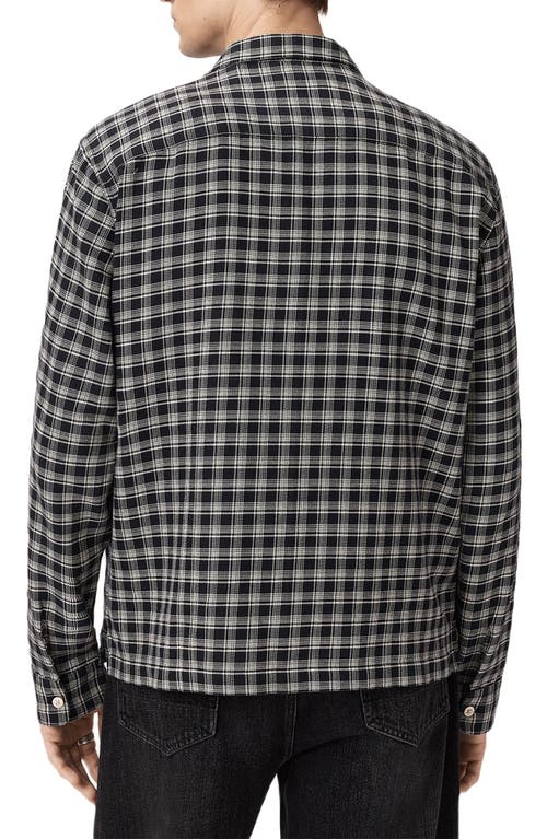 Allsaints Horton Plaid Cotton Button-up Shirt In Black