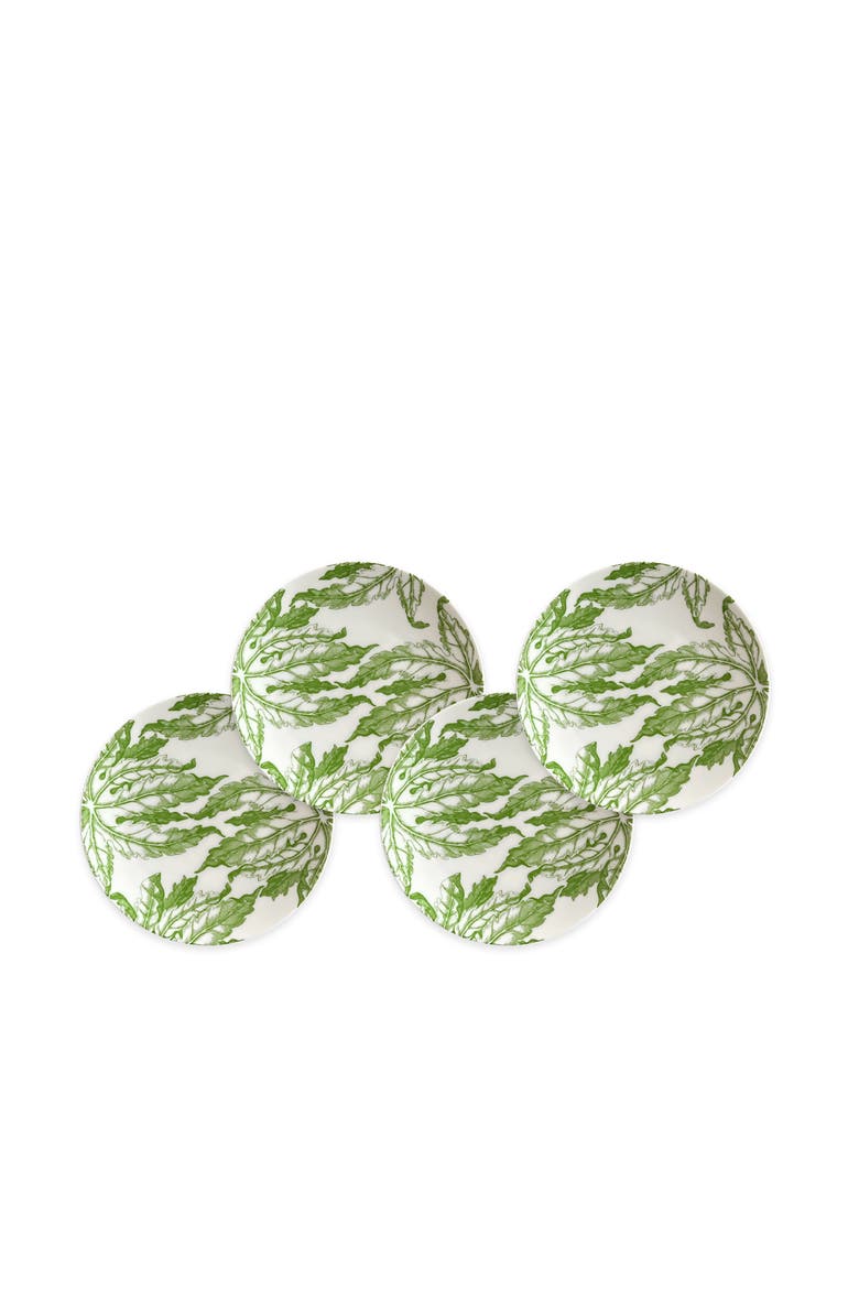 Freya Small Plates - Porcelain - Set 4, Main, color, GREEN