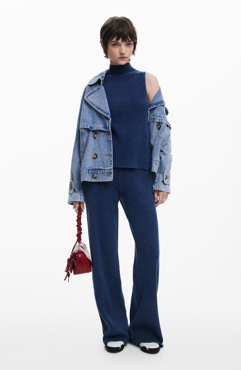 Desigual Rib Cotton Drawstring Pants, Alternate, color, 