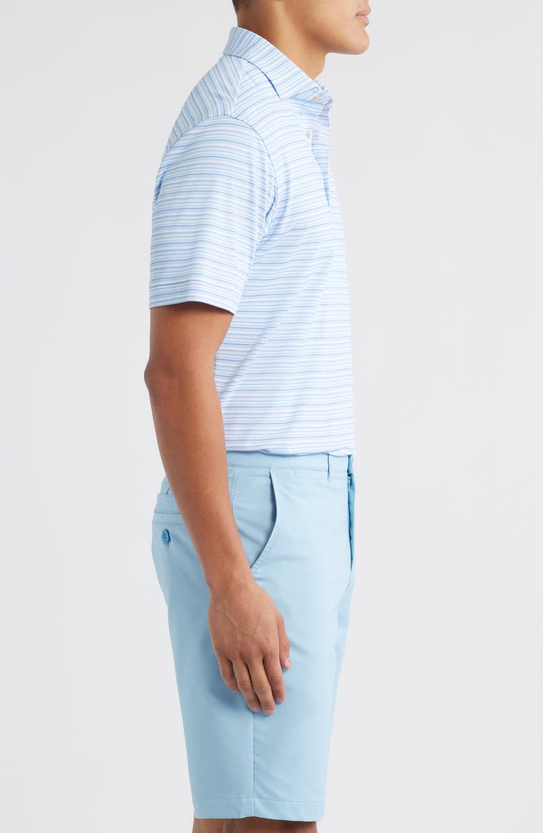 Peter Millar Atrium Stripe Performance Jersey Polo, Alternate, color, White