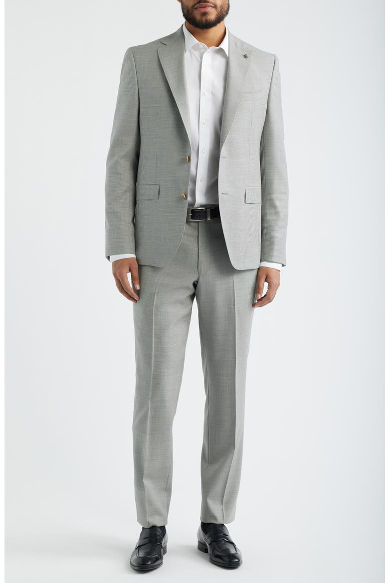 Esprit Contemporary Fit Light Grey Micro Houndstooth Super 130s Wool Suit, Main, color, LIGHT GREY