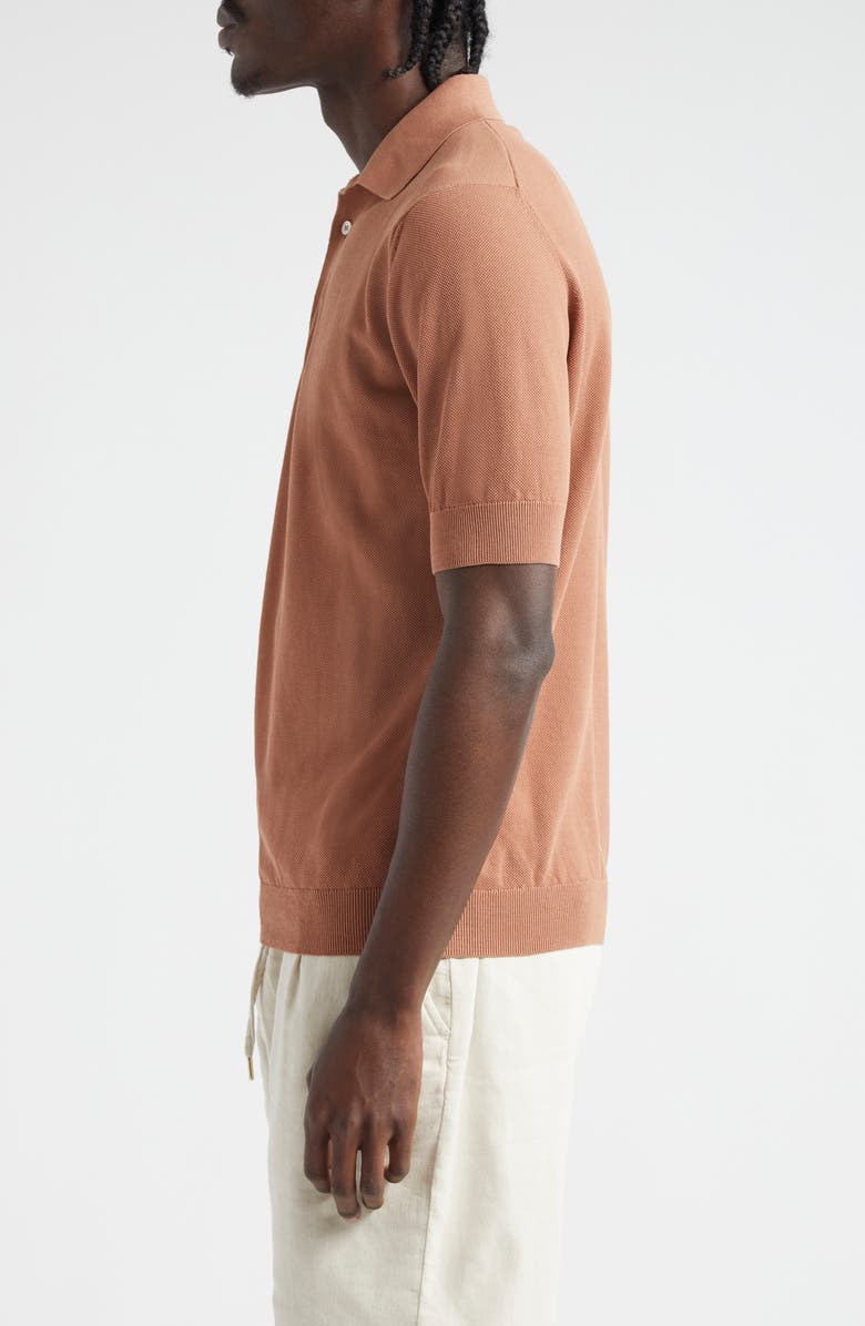 Thom Sweeney Cotton Air Crepe Polo, Alternate, color, Burnt Orange
