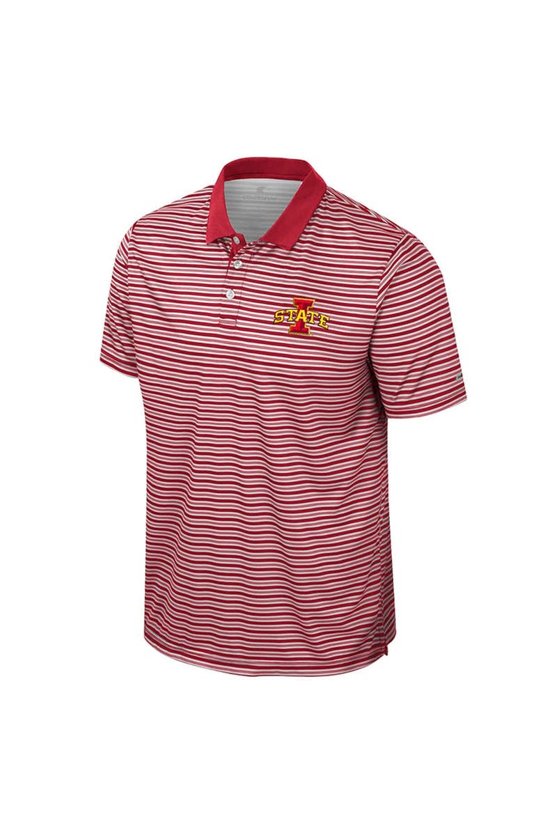 COLOSSEUM Men's Colosseum Cardinal Iowa State Cyclones Striped Polo, Alternate, color, Cardinal