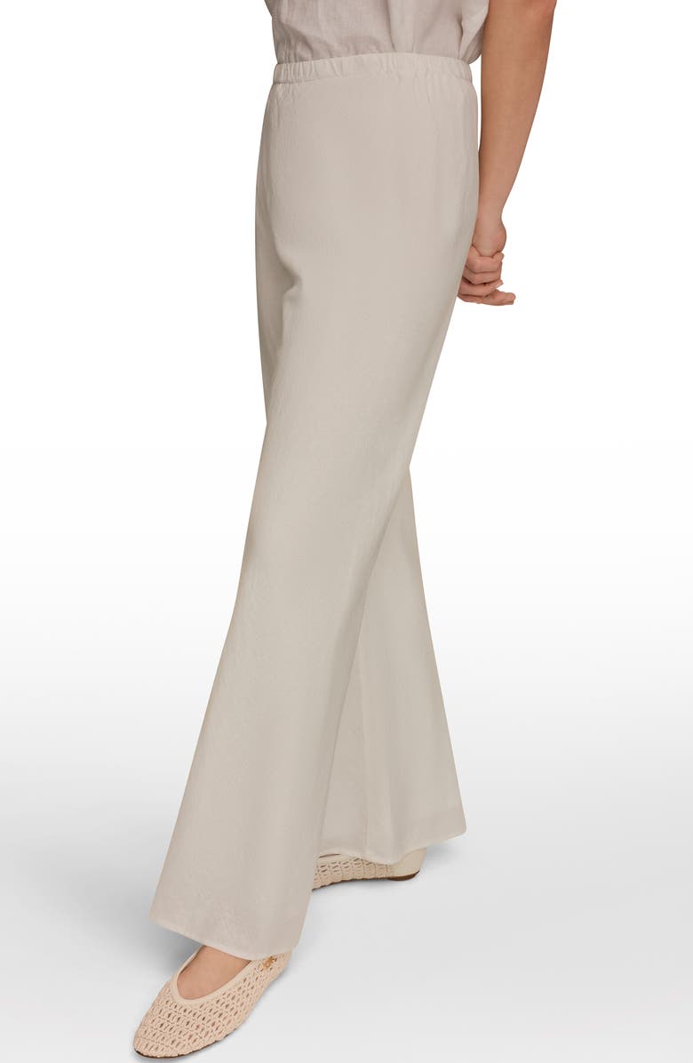 Donna Karan New York Linen Blend Ankle Wide Leg Pants, Alternate, color, Cream