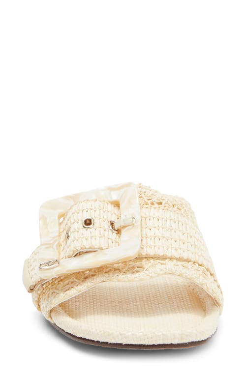 Sam Edelman Bambi Raffia Buckle Slide Sandal In Linen