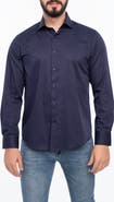 VELLAPAIS Solid Cotton Slim Fit Button Down Shirt