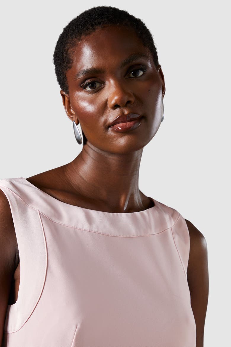 Bow Detail Round Neck Midaxi Dress, Alternate, color, Pink