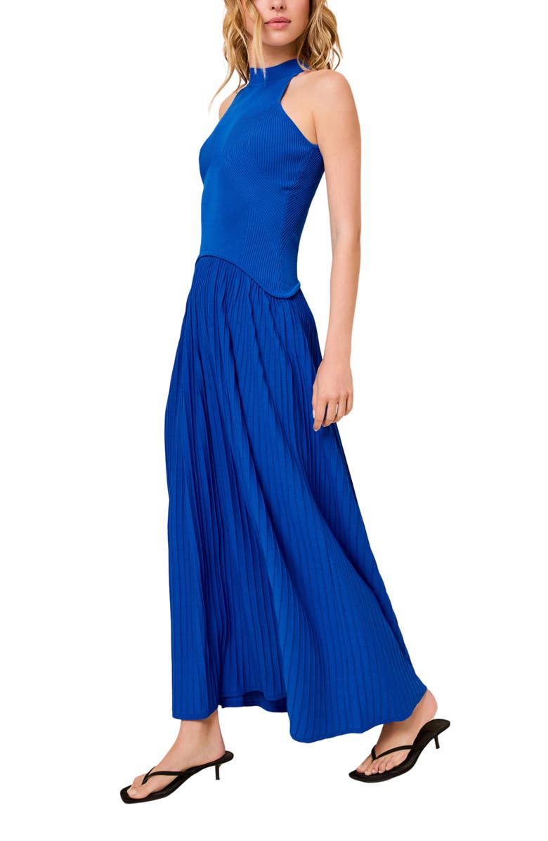 Solid & Striped The Isola Pleated Sleeveless Knit Maxi Dress, Alternate, color, Olympian Blue