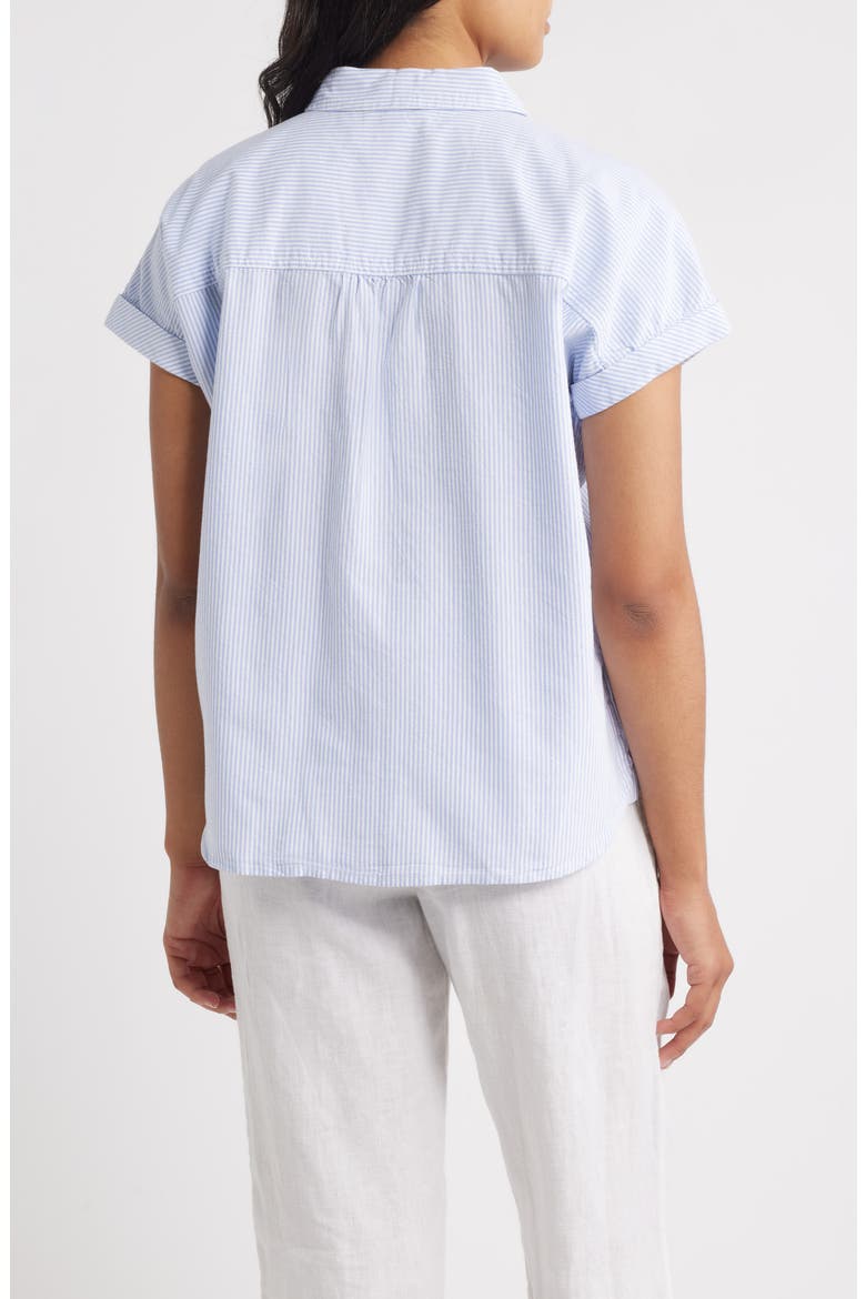 Jamie Stripe Short Sleeve Cotton Shirt, Alternate, color, STUDIO BLUE