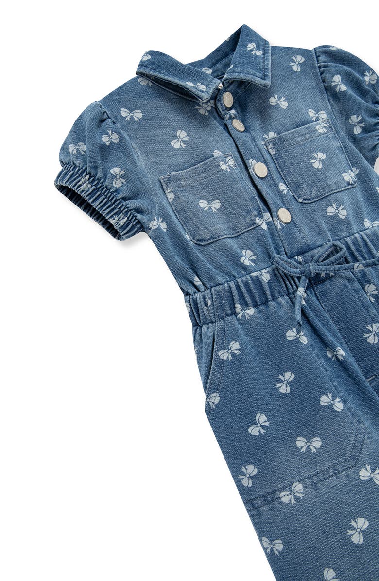 Habitual Kids Bow Print Jumpsuit, Alternate, color, Indigo