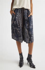 R13 Pleated Jumbo Drawstring Waist Cupro Shorts