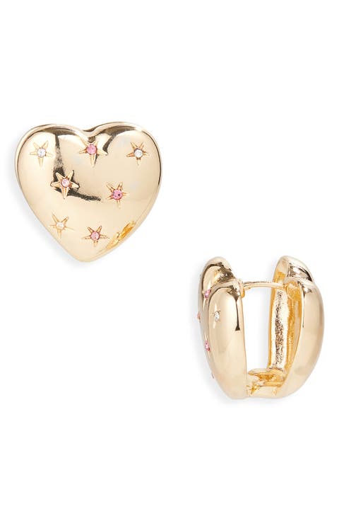 Heart Huggie Hoop Earrings