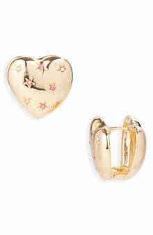 Tasha Heart Huggie Hoop Earrings