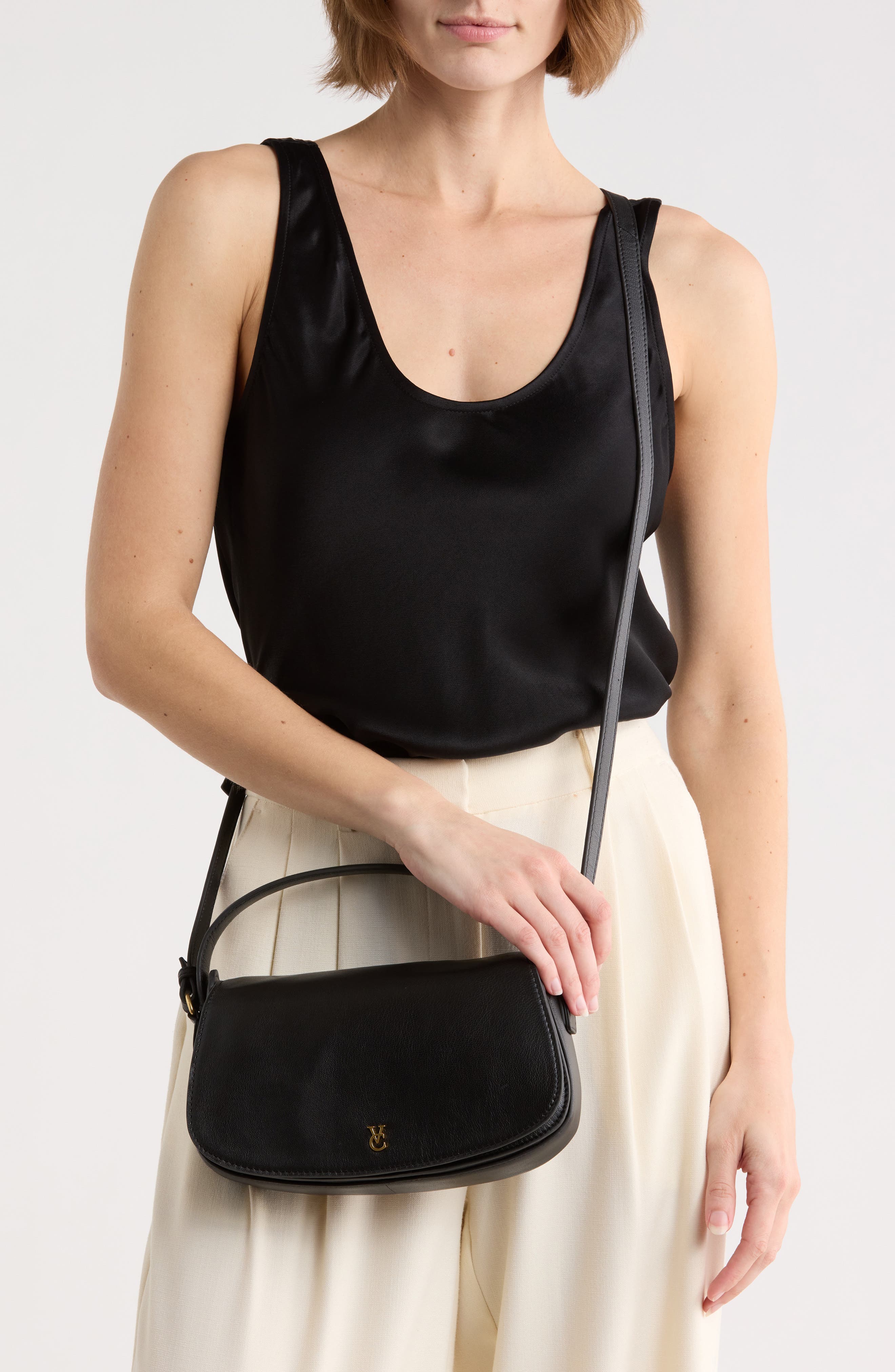 Vince Camuto Jayda Crossbody Bag, Alternate, color, Black