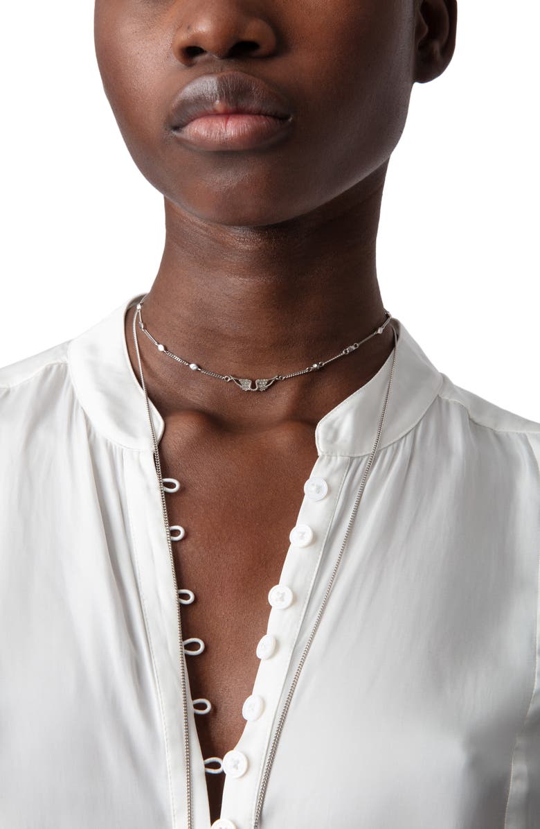 Zadig & Voltaire Twina Satin Pullover Shirt, Alternate, color, 