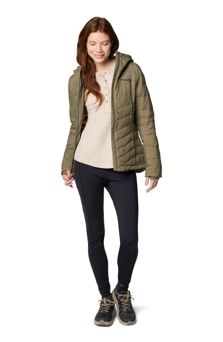 Columbia Joy Peak<sup>™</sup> II Hooded Water Repellent Jacket, Alternate, color, Stone Green