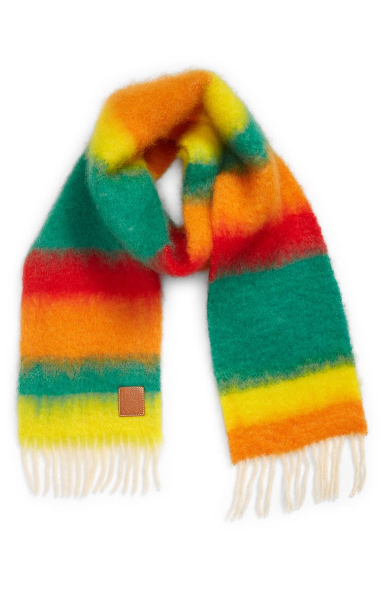 Loewe Stripe Mohair & Wool Blend Scarf, Alternate, color,