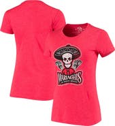 108 STITCHES Women's Red Mariachis de Nuevo México Copa de la Diversion Script Tri-Blend Scoop Neck T-Shirt