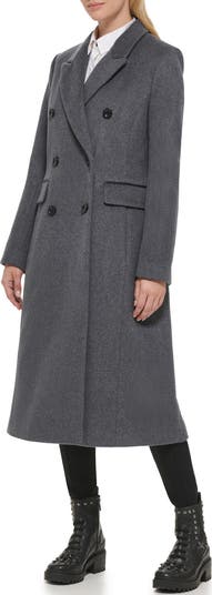 KARL LAGERFELD PARIS Wool Blend Double Breasted Coat Nordstromrack