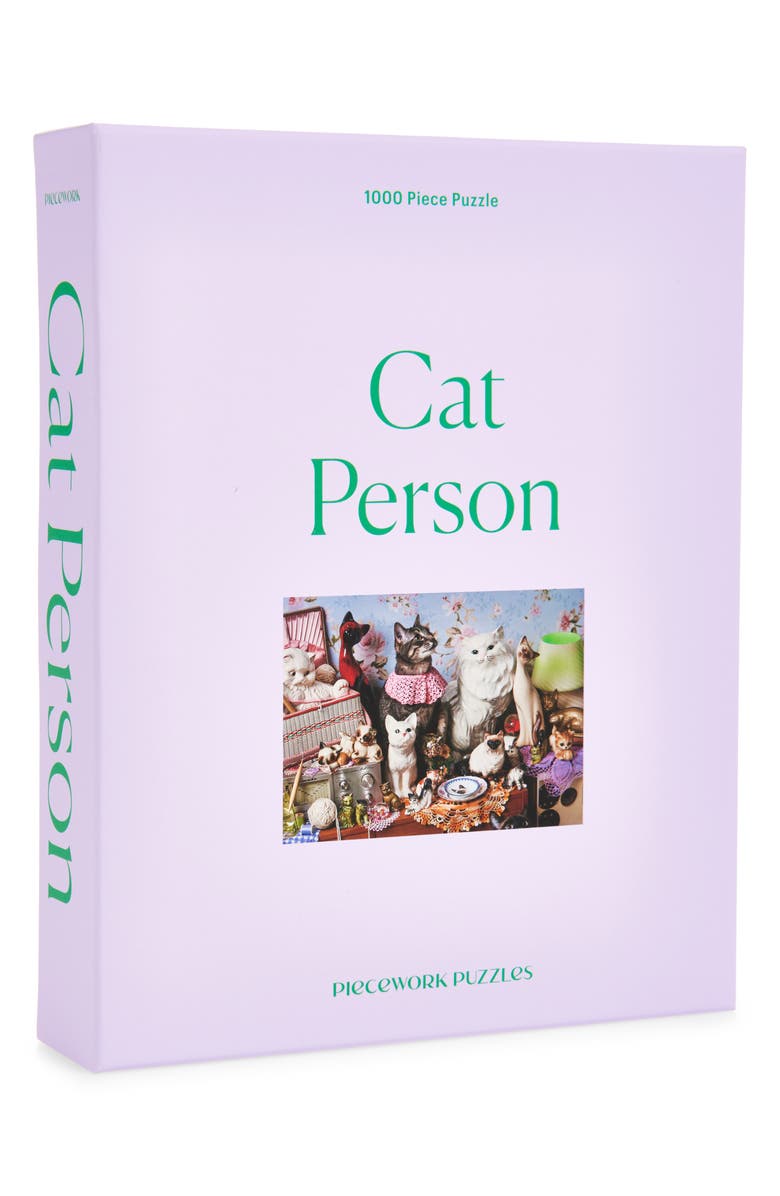 PIECEWORK PUZZLES Cat Person 1000-Piece Jigsaw Puzzle, Main, color, Pink