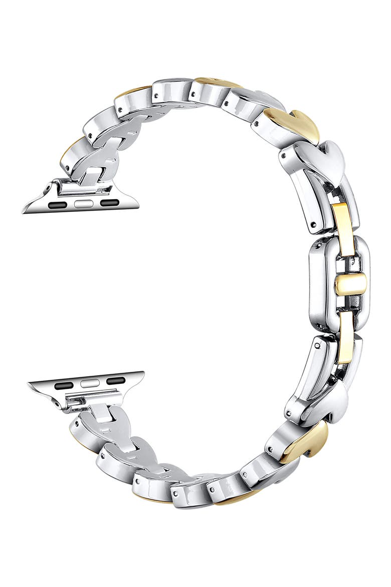 Archer Heart Bracelet Apple Watch® Watchband, Alternate, color, SILVER/GOLD