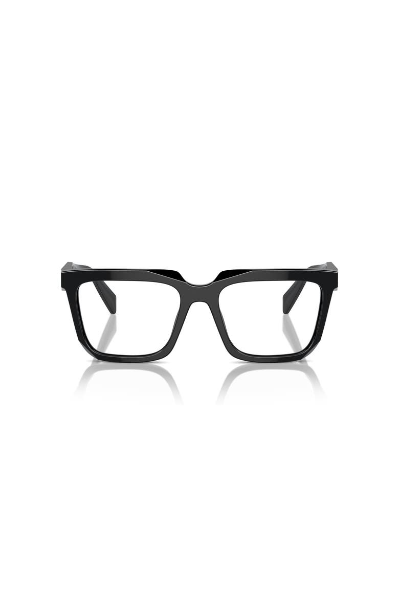 Prada 52mm Rectangle optical glasses, Alternate, color, Black