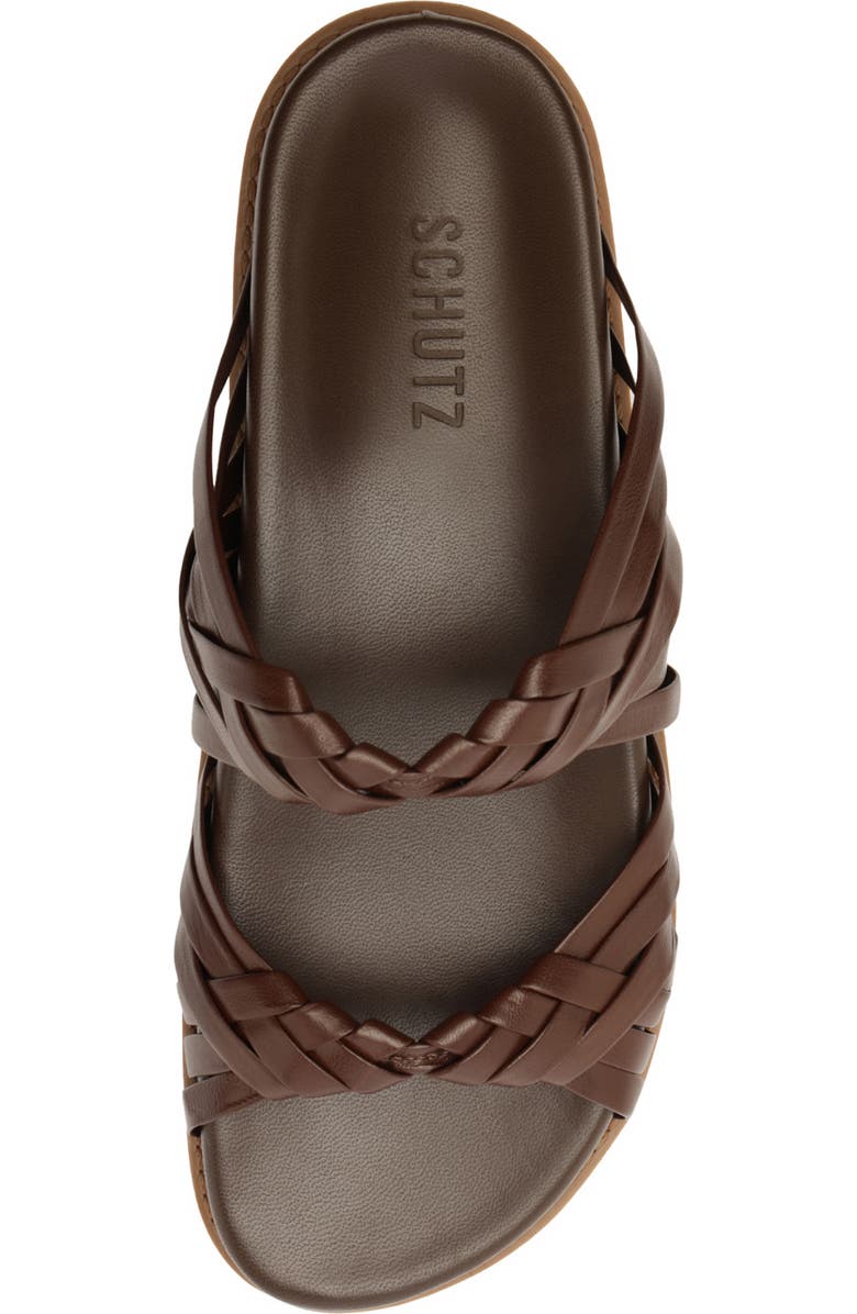 Schutz Tara Sporty Braided Sandal, Alternate, color, Chestnut Brown