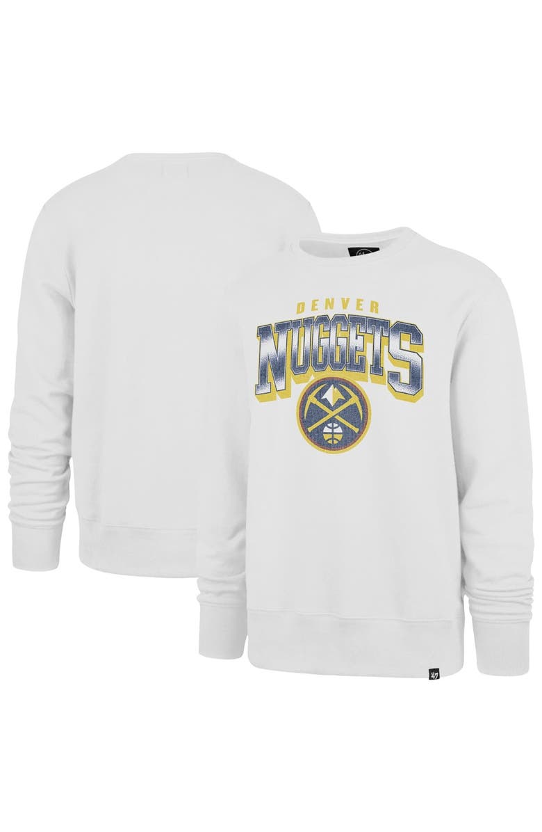 '47 Men's '47 White Denver Nuggets Spotlight Headline Pullover Sweatshirt, Main, color,