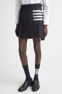 Thom Browne Drop Back Pleated Wool Miniskirt