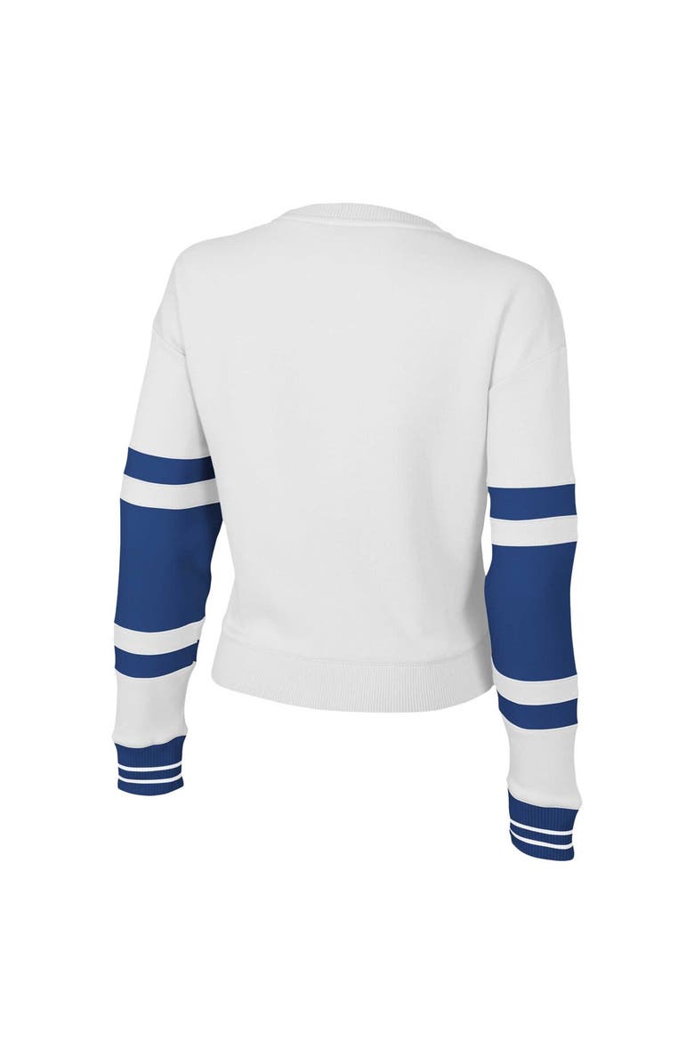 Stadium Essentials Women's Stadium Essentials White Golden State Warriors Scrimmage Cropped Pullover Sweatshirt, Alternate, color, White