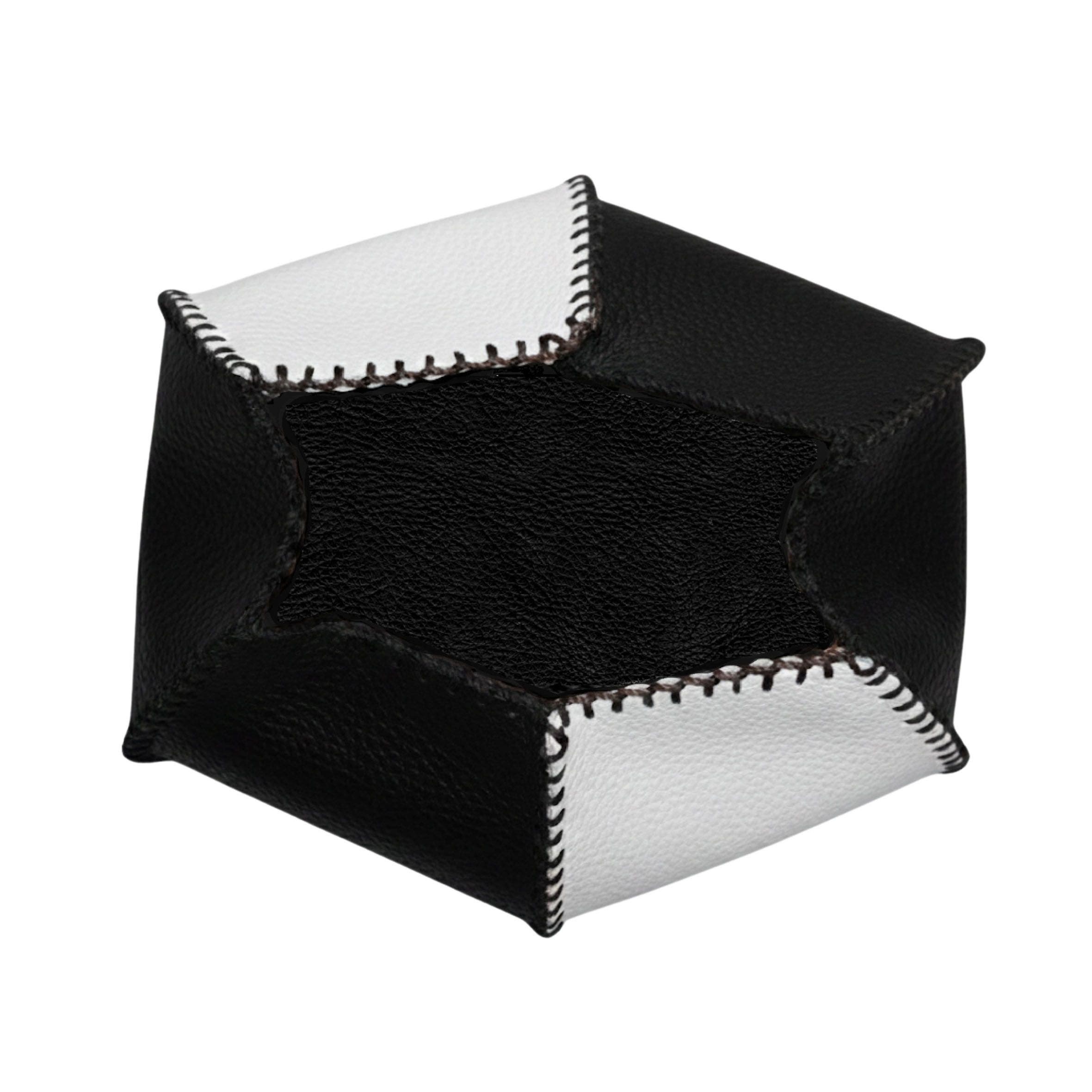 Mini Bucket Pouch Leather Bag, Alternate, color, Black White