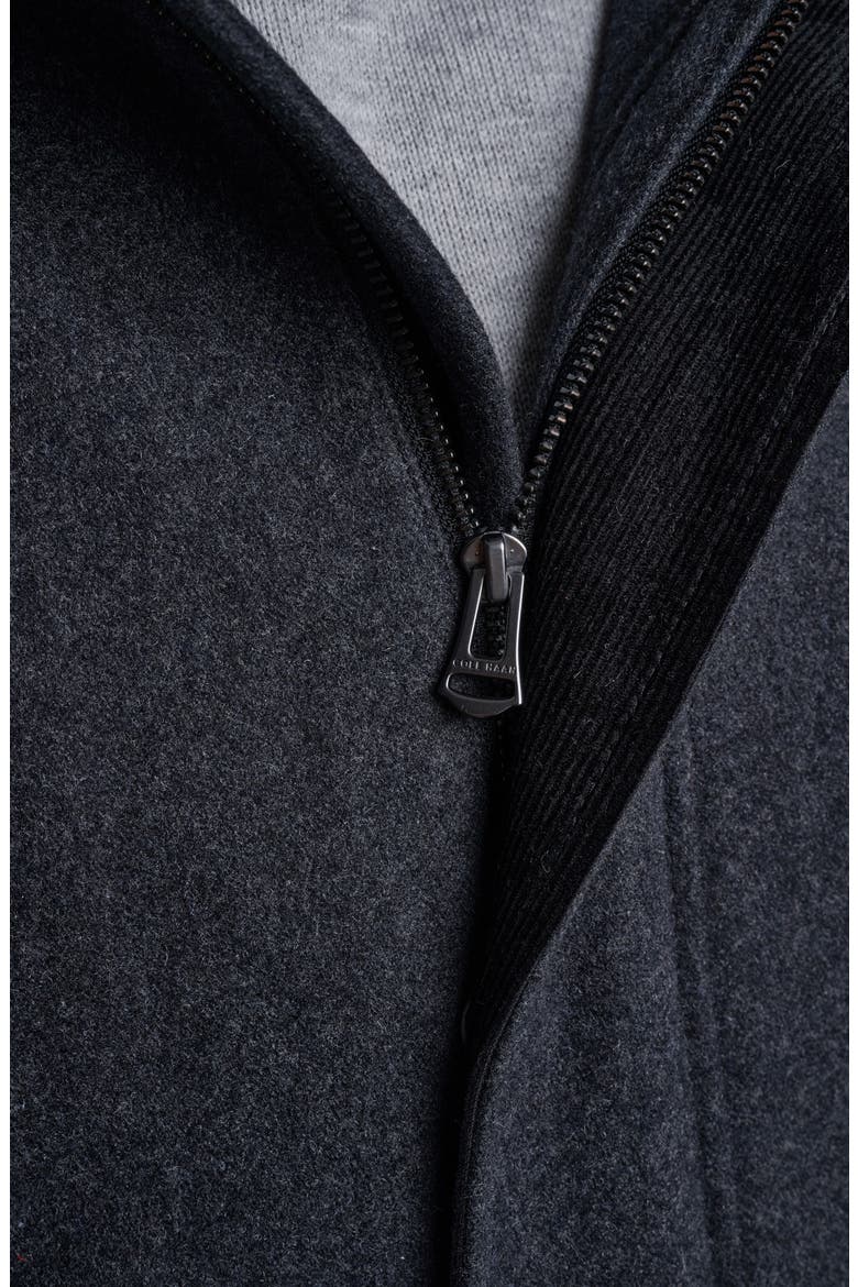 Hooded Wool Blend Field Coat, Alternate, color, CHARCOAL