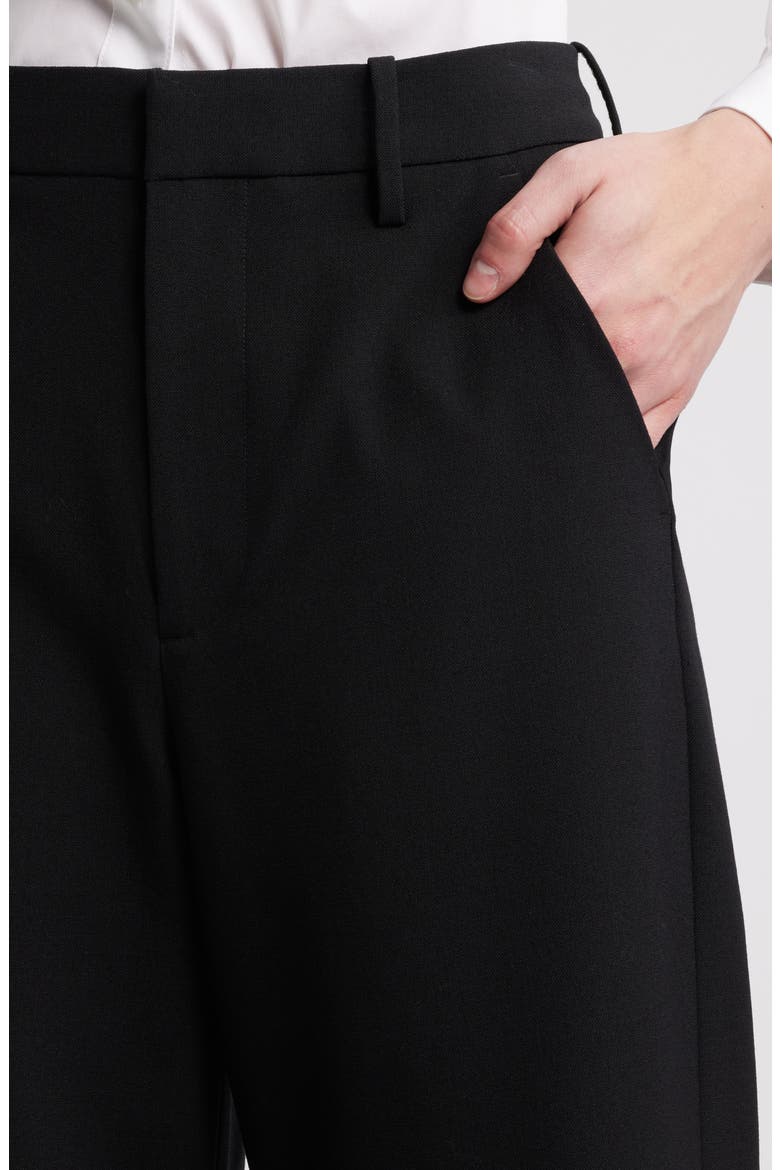 Banks Wide Leg Wool Blend Ankle Pants, Alternate, color, BLACK