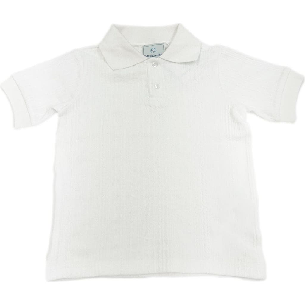 Petite Maison Kids Alex Short Sleeve Polo Shirt in White  product