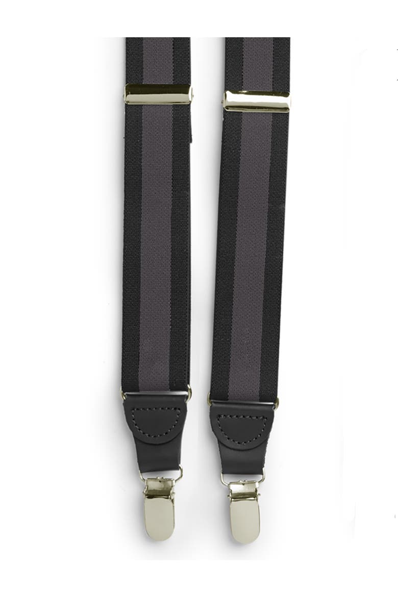 Big & Tall Stripe Y-Back Suspenders Boxed Set, Alternate, color, BLACK GREY