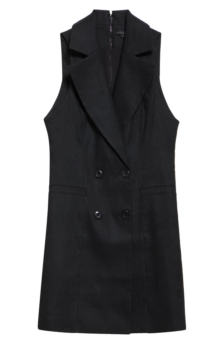 Alice + Olivia Meritt Sleeveless Double Breasted Linen Blend Blazer Minidress, Alternate, color,