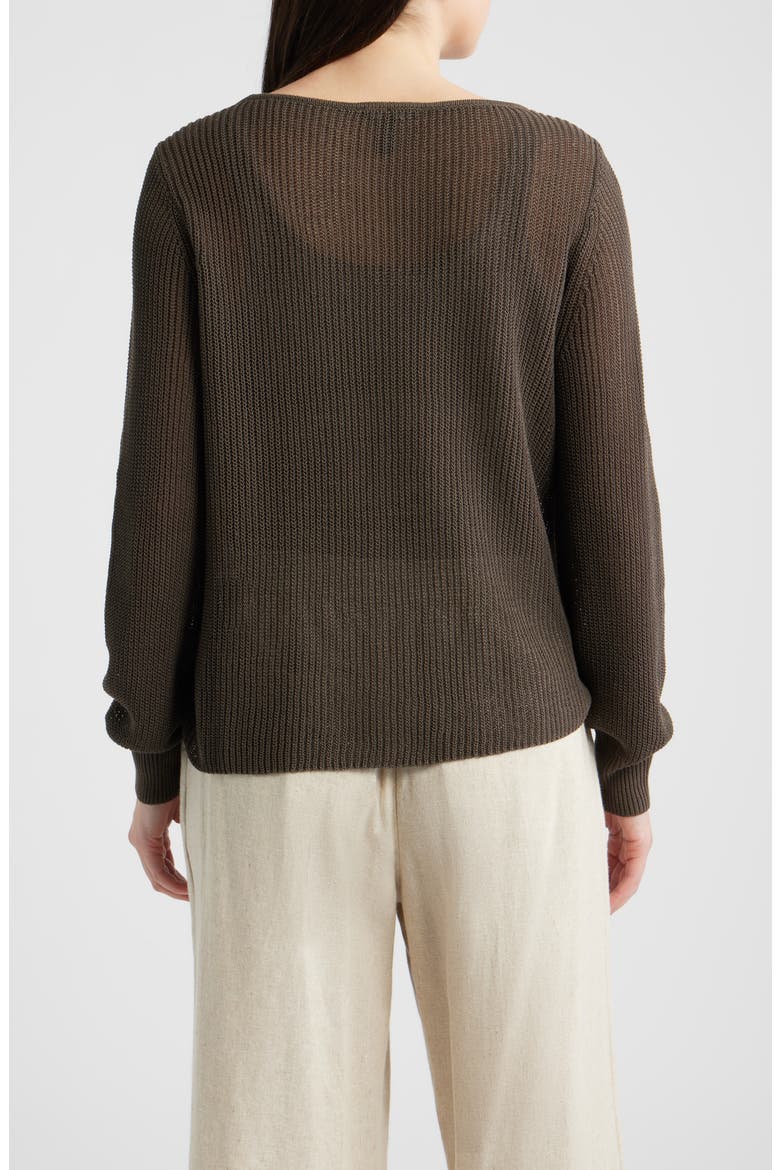 Organic Cotton & Silk Ballet Neck Sweater, Alternate, color, WREN