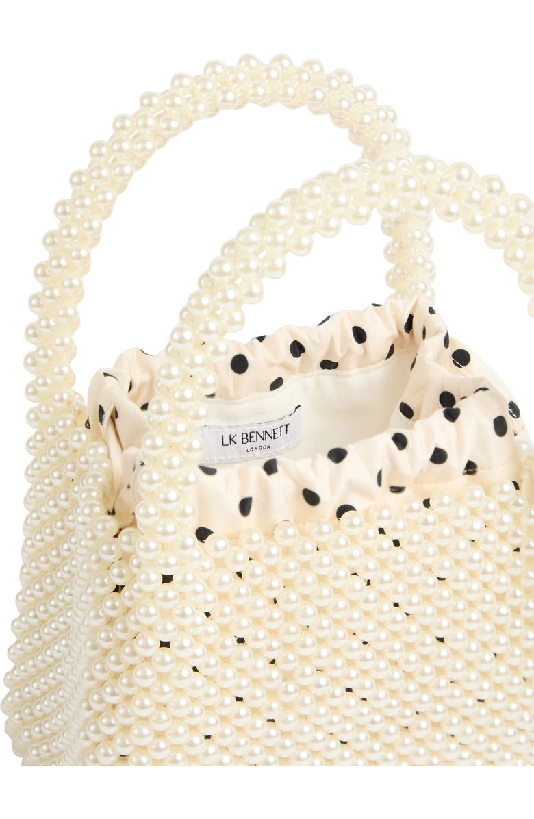 LK Bennett Mini Faux Pearl Tote, Alternate, color, Black Dots